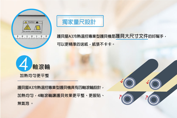 【護貝屋】 A3冷熱溫控專業型護貝機(控溫、冷裱、卡膠反轉鍵 、不規則文件護貝) 台灣製造